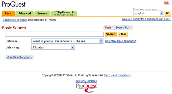 ฐานข้อมูล Dissertation and theses