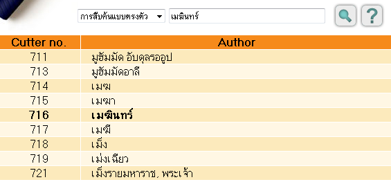 ตารางเลขผู้แต่งหนังสือภาษาไทยออนไลน์สำหรับบรรณารักษ์